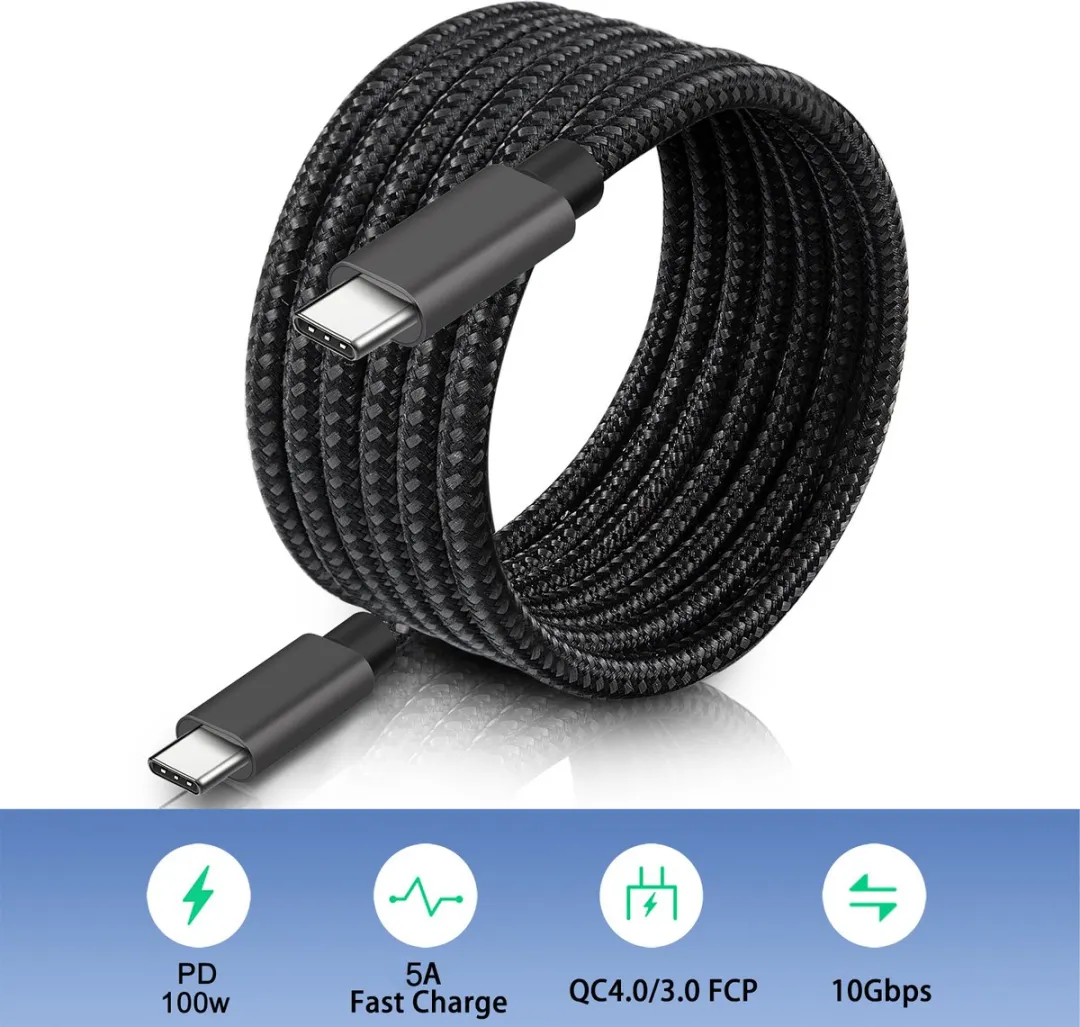 NÖRDIC USBC-N1072 USB-C Kabel 100W PD 10Gbps - 1m - Grijs
