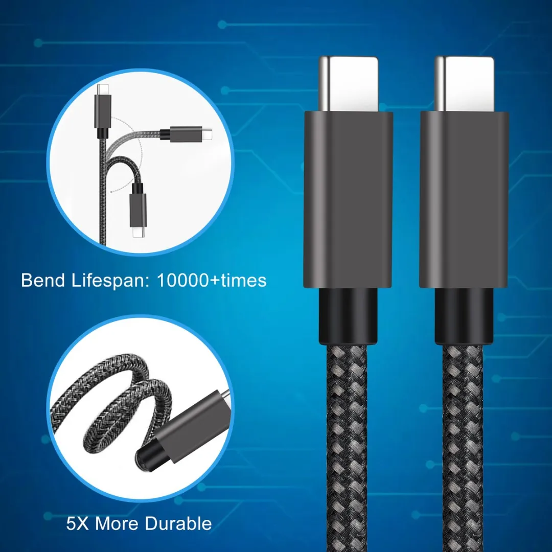 NÖRDIC USBC-N1072 USB-C Kabel 100W PD 10Gbps - 1m - Grijs
