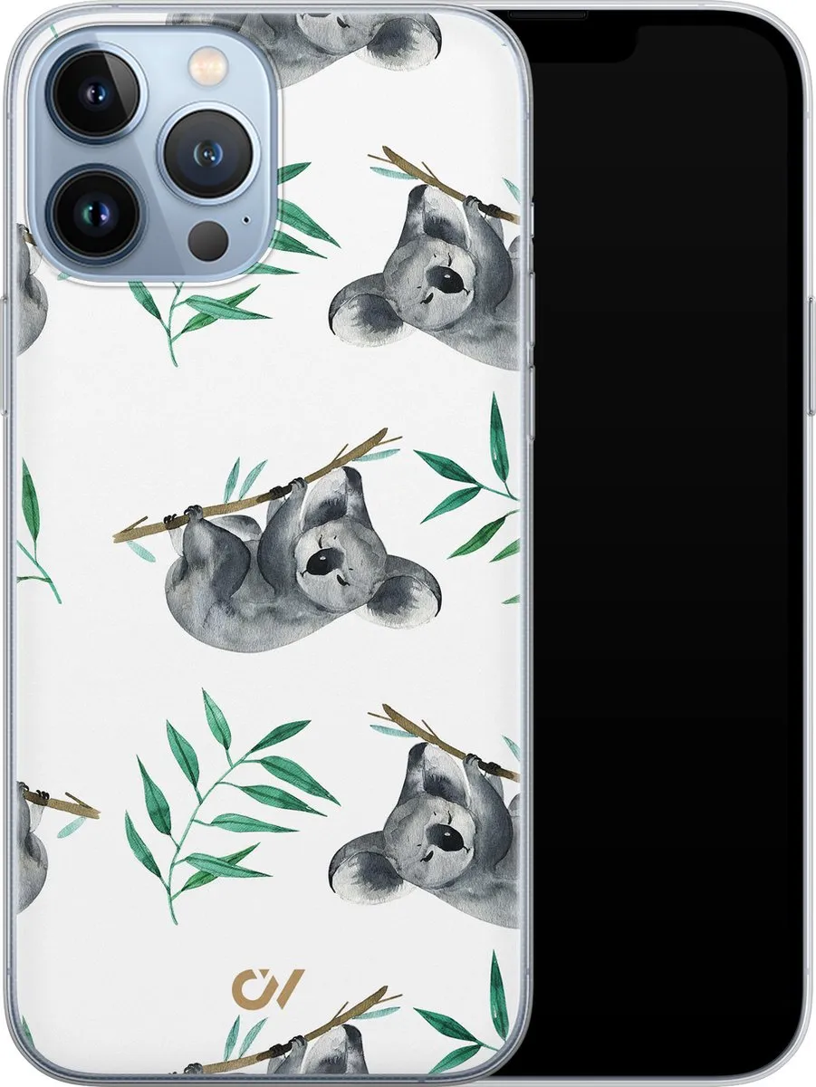 Casevibes Hoesje iPhone 13 Pro Max Koala Print Wit A/13PM/UV/058