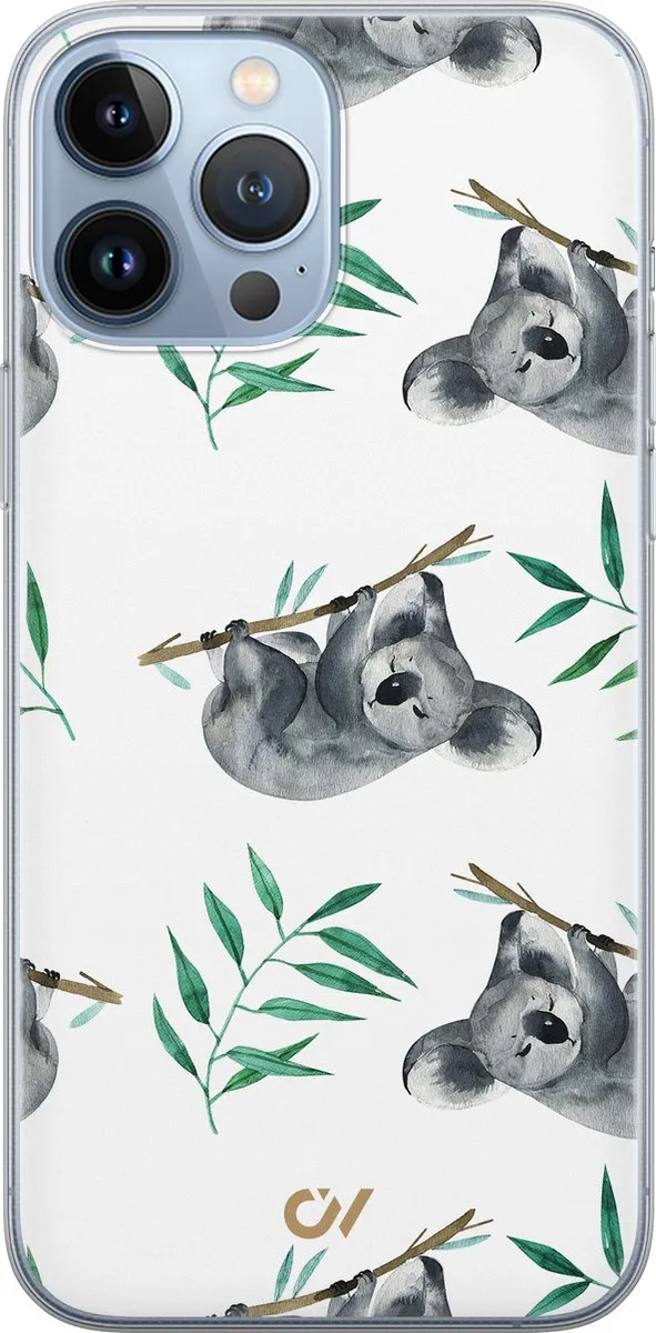 Casevibes Hoesje iPhone 13 Pro Max Koala Print Wit A/13PM/UV/058