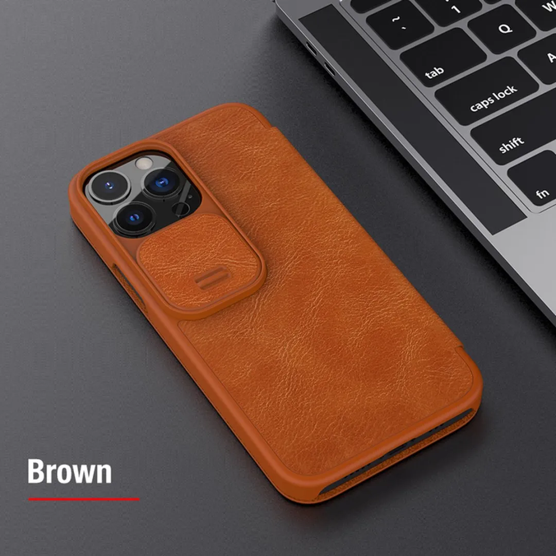Nillkin Qin Pro NN-QPL-IP13P/BN Hoesje - iPhone 13 Pro - Bruin - afbeelding 3 van 3