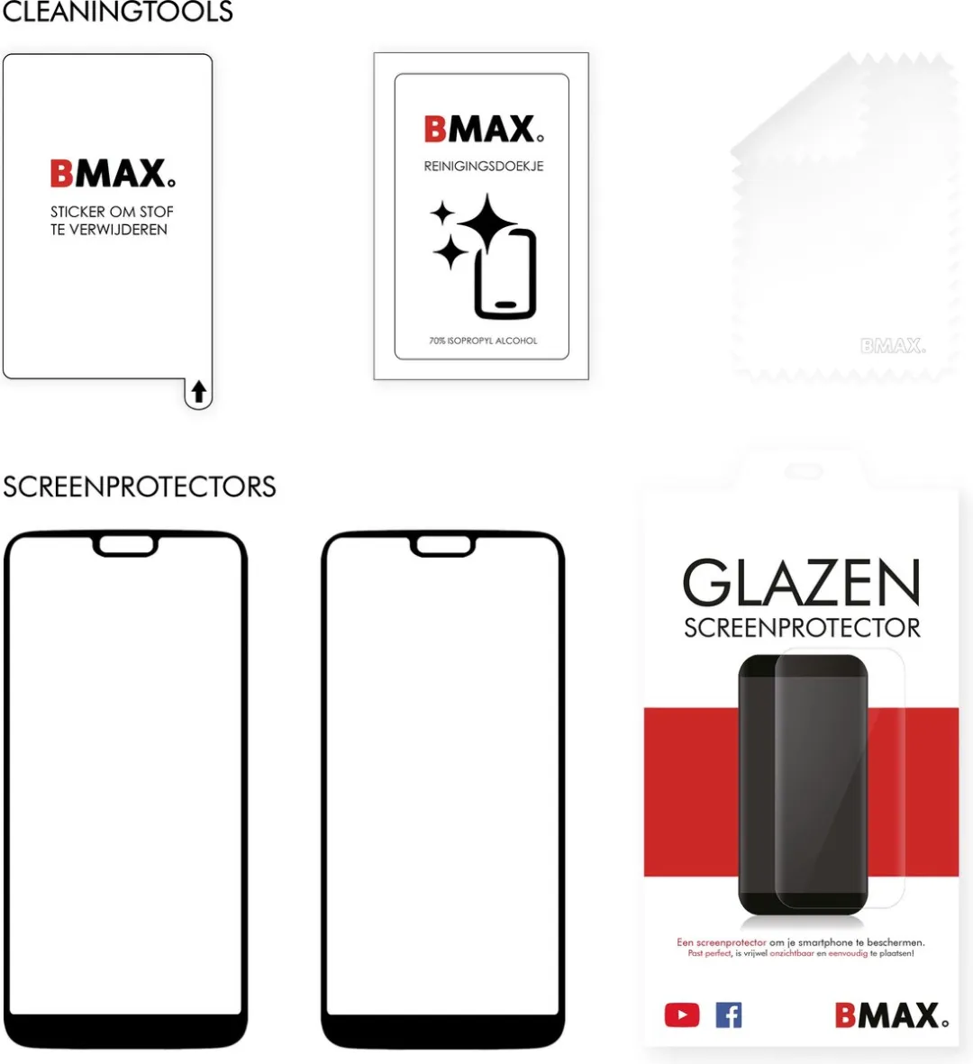 BMAX BM-71974352 Screenprotector - 2 Stuks - Huawei P20 Lite