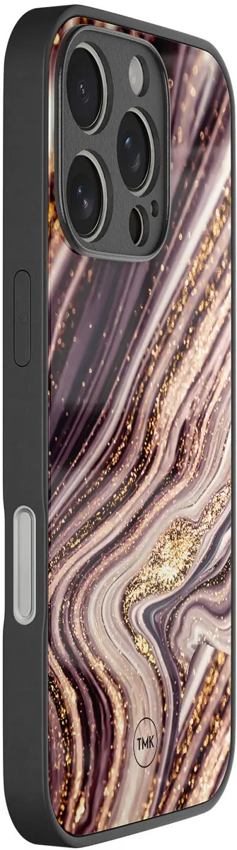 Casevibes iPhone 16 Pro Hoesje - Roze Marmer A/i16P/glas/035