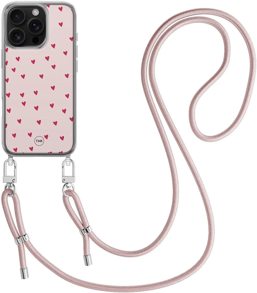 Casevibes iPhone 16 Pro Telefoonhoesje - Roze Cute Hearts