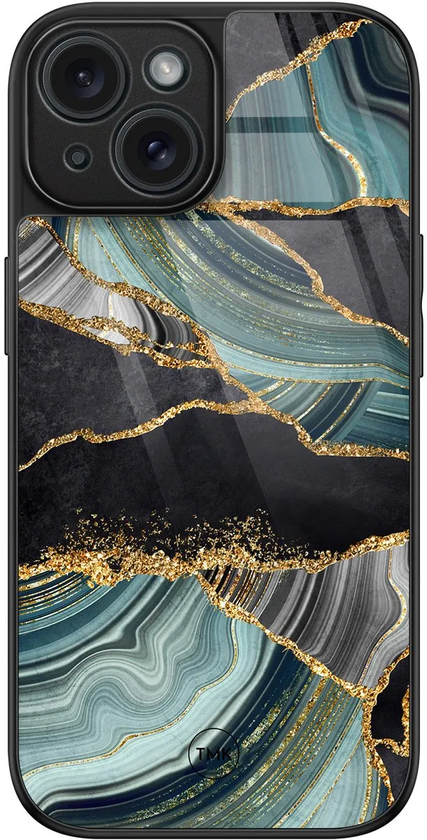 Casevibes iPhone 15 Hoesje Marble Jade Stone