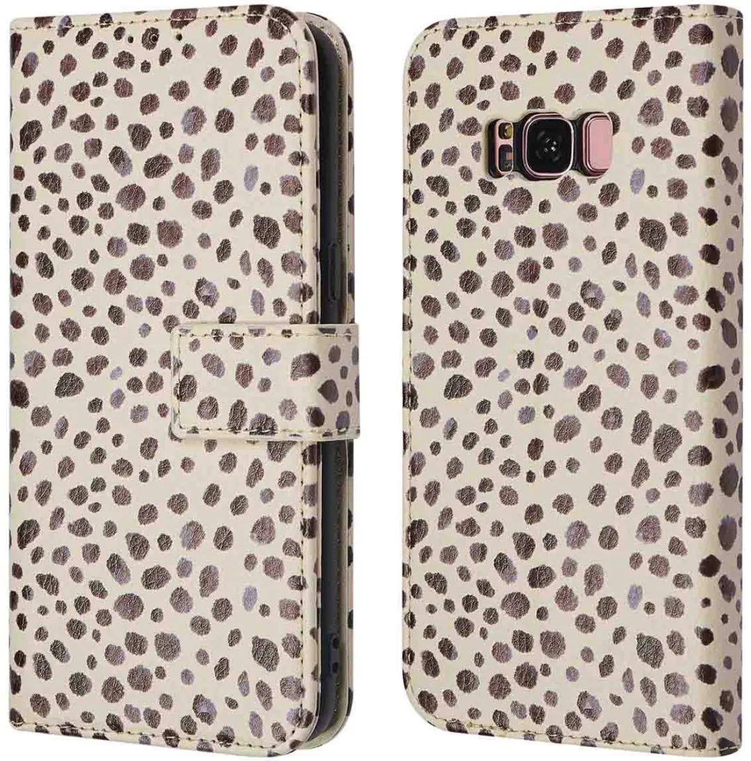 imoshiion Hoesje Samsung Galaxy S8 - 3 Pasjes - Black And White Dots