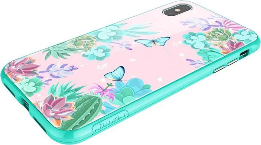 Nillkin Floral Hoesje iPhone XS Max - Groen - afbeelding 5 van 5