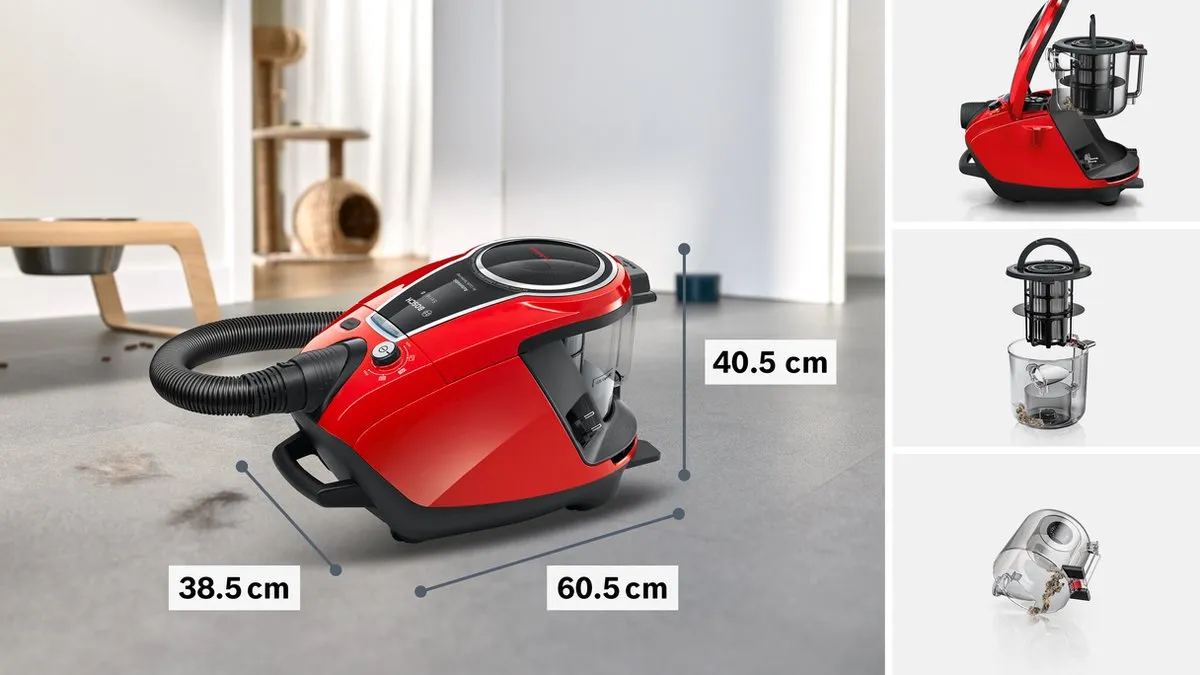 Bosch ProAnimal BGS7PET1 Stofzuiger - 800W - 3L - Rood