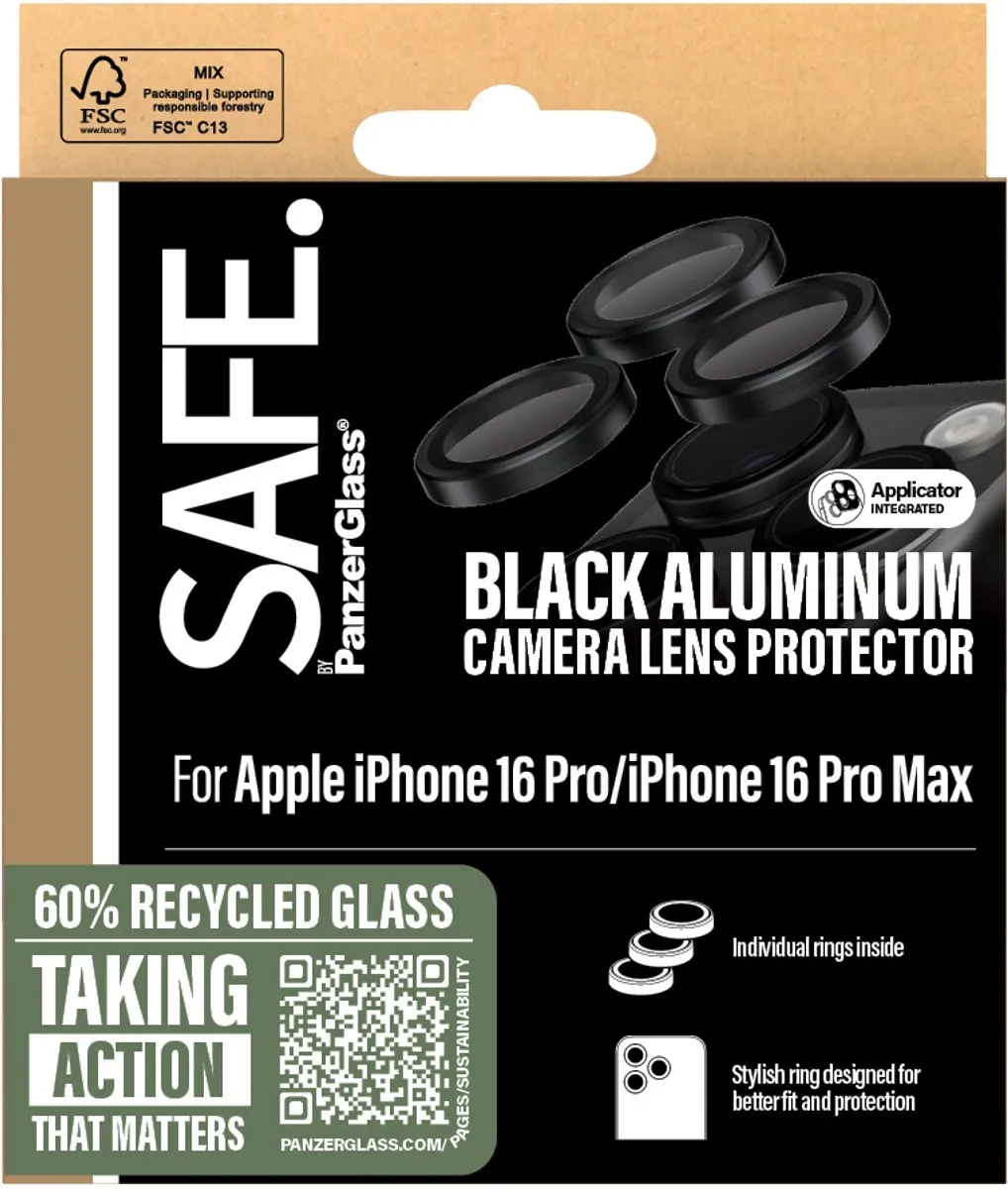 PanzerGlass Lensbescherming iPhone 16 Pro/Pro Max - Zwart