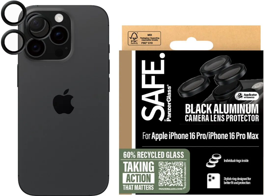 PanzerGlass Lensbescherming iPhone 16 Pro/Pro Max - Zwart