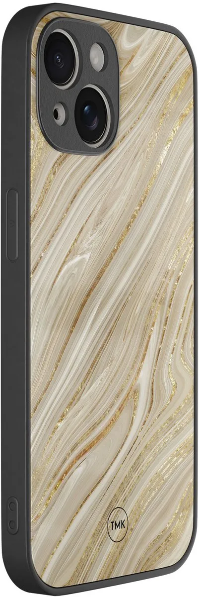 Casevibes iPhone 13 Hoesje Golden Marble - Goud