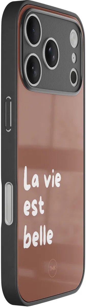 Casevibes iPhone 17 Pro Hoesje - Bruin La Vie Est Belle - TPU Luxe