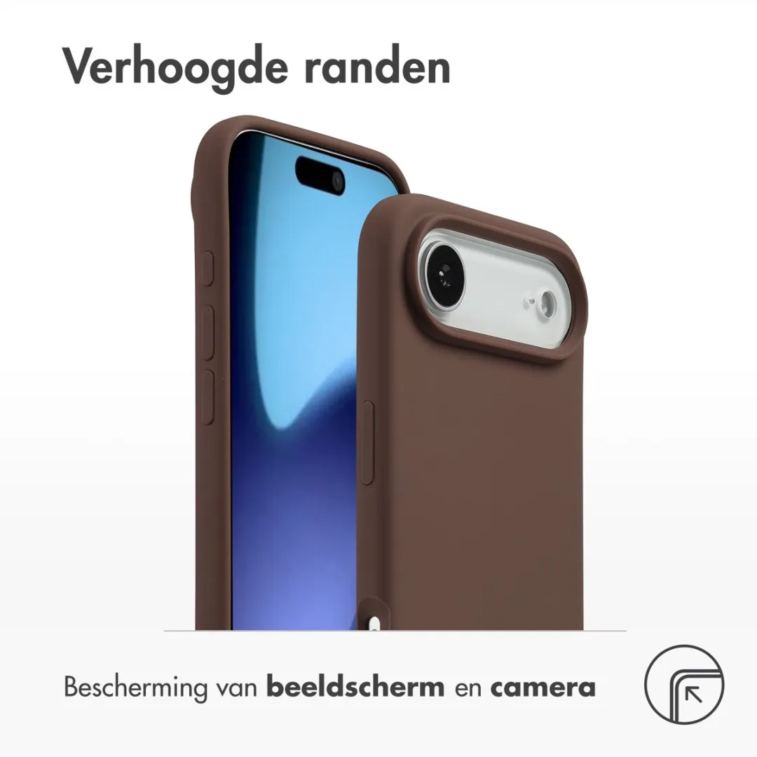 Accezz iPhone 17 Air Hoesje - Liquid Silicone - New Tea Brown - afbeelding 6 van 6
