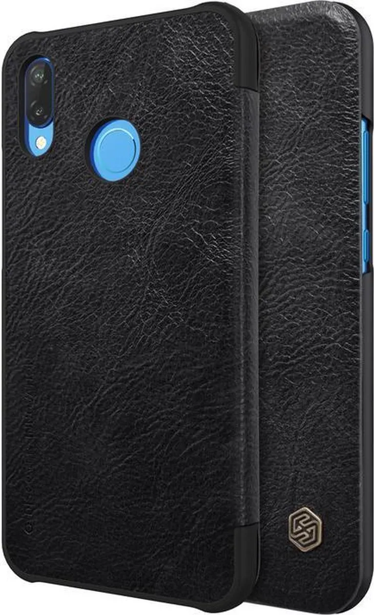 Nillkin Qin PU Leather Book Case voor Huawei P20 Lite - Zwart - afbeelding 4 van 6