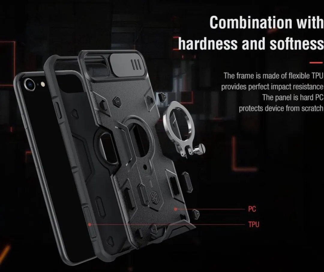 Nillkin Armor CamShield Hoesje iPhone SE (2020/2022) - Zwart - afbeelding 4 van 6