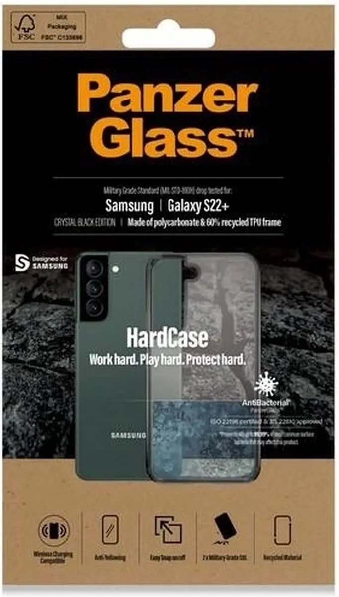 PanzerGlass HardCase Samsung Galaxy S22 Plus - Zwart/Transparant
