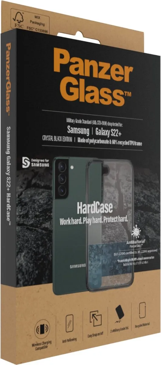 PanzerGlass HardCase Samsung Galaxy S22 Plus - Zwart/Transparant