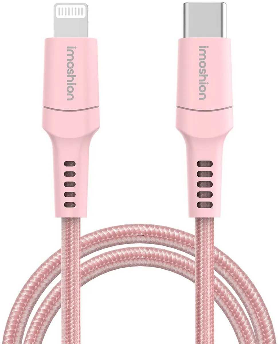 imoshion SH00065788 Lightning naar USB-C Kabel - 2m - Roze