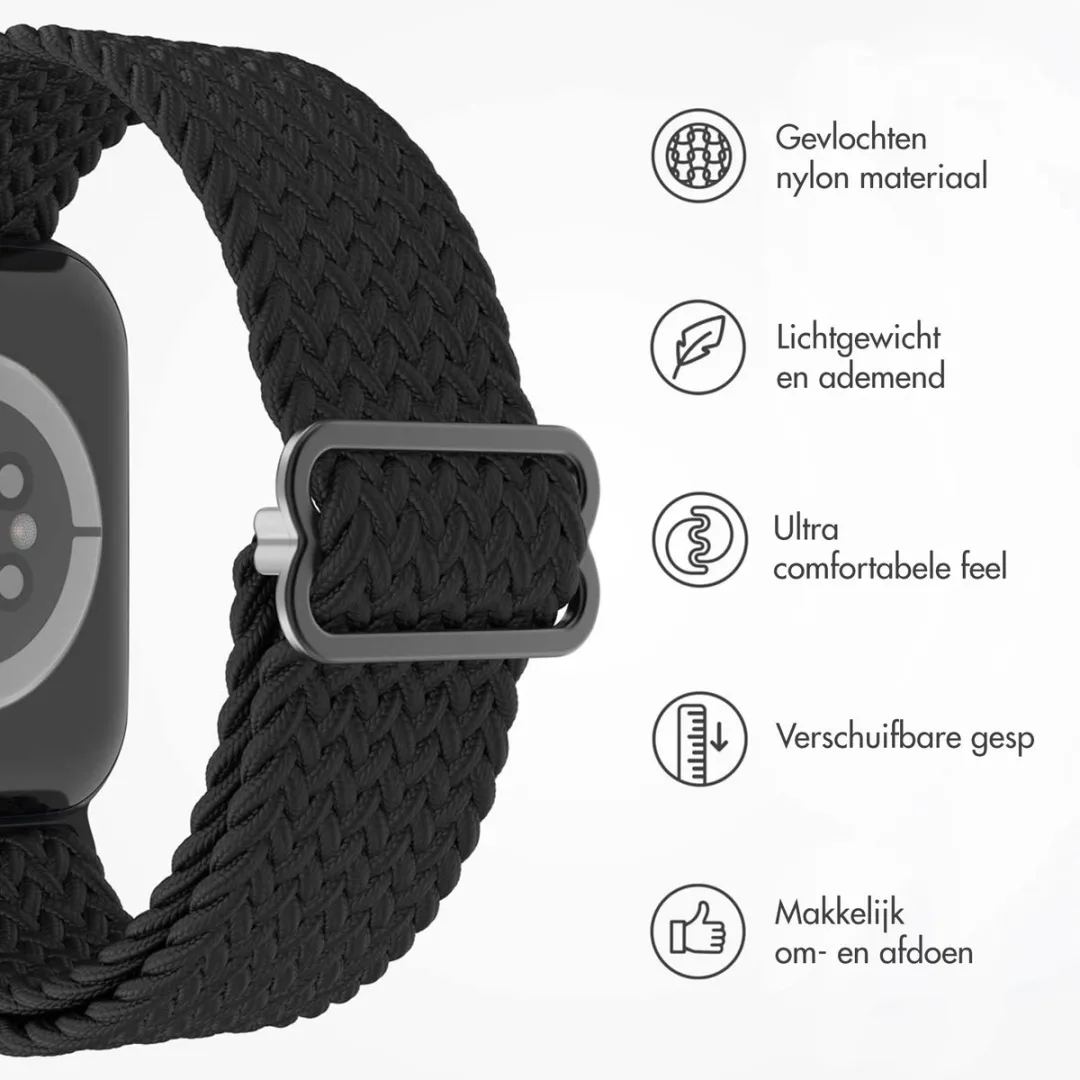 Imoshion Nylon Bandje Apple Watch - 44/45/46/49mm - Zwart