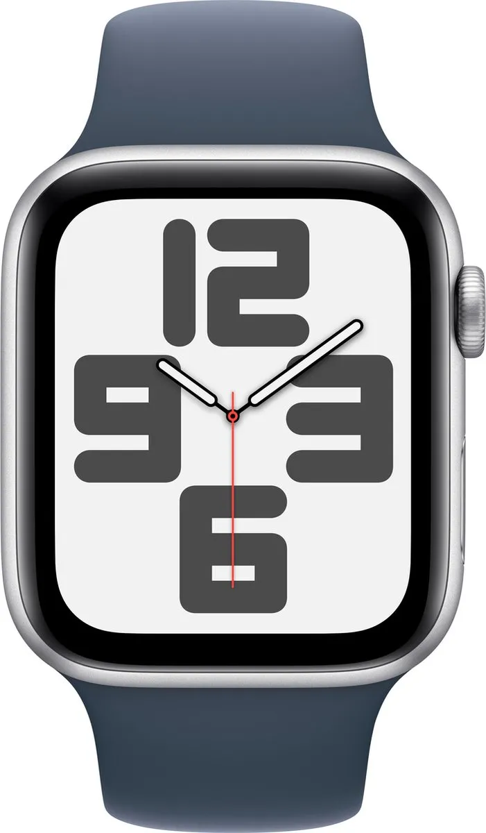 Apple Watch SE 44mm Zilver Storm Blue Band