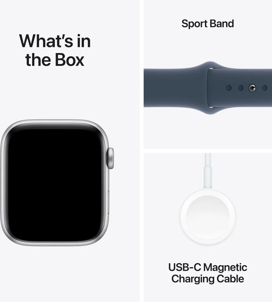Apple Watch SE 44mm Zilver Storm Blue Band