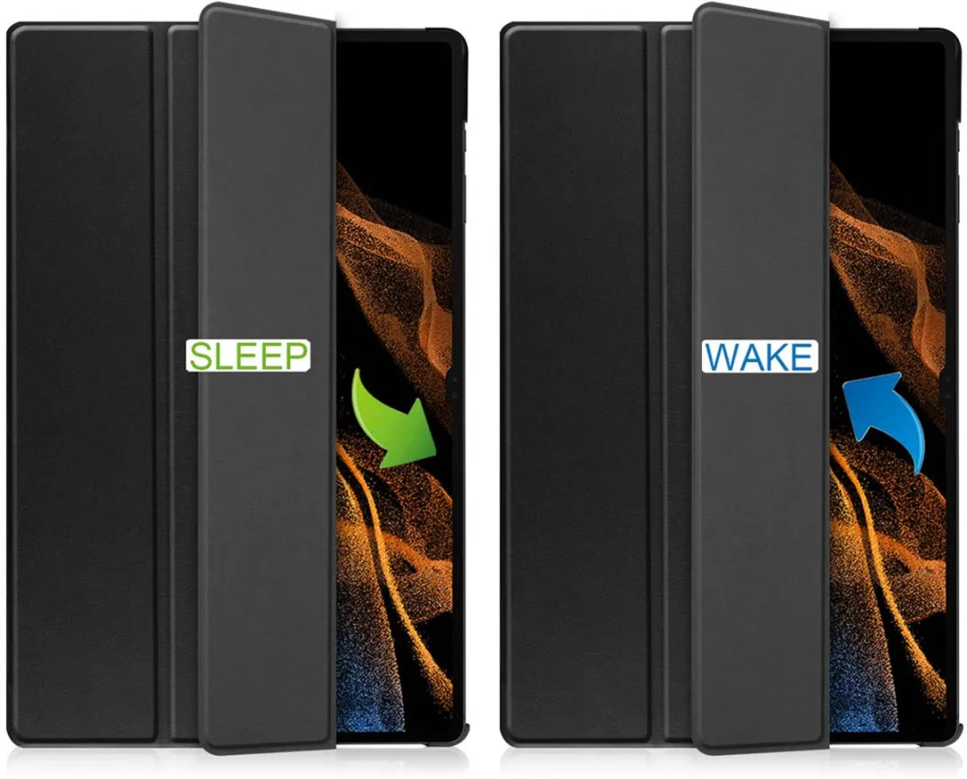 Imoshion SH00049459 Tablethoes - Samsung Galaxy Tab S8 Ultra - Trifold Bookcase - Zwart - afbeelding 5 van 6