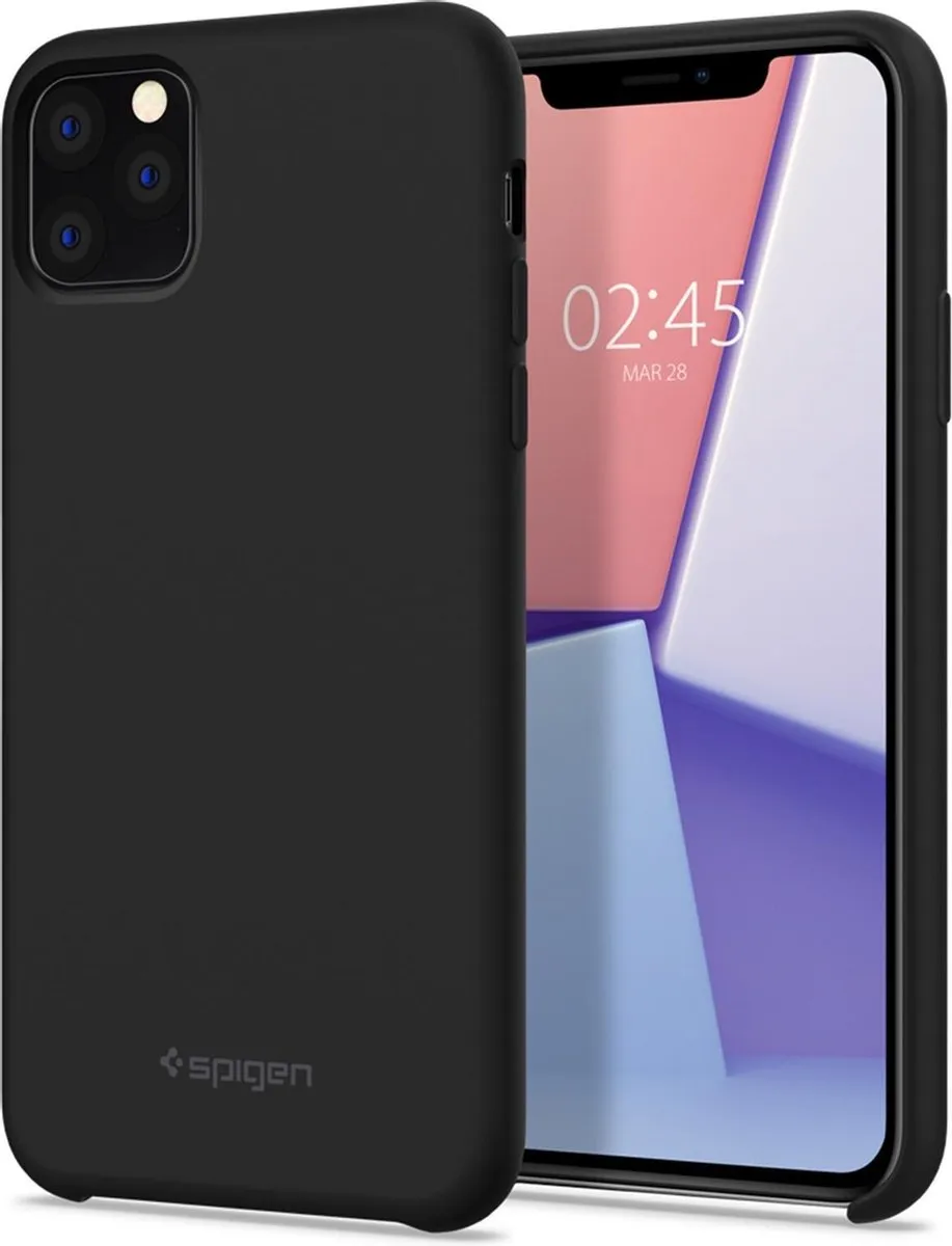 Spigen Silicone Fit iPhone 11 Pro Max Hoesje - Zwart - afbeelding 3 van 6