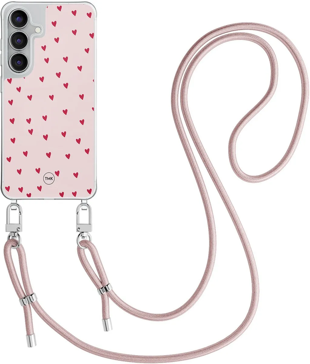 Casevibes S25 FE Telefoonhoesje - Roze Cute Hearts - Crossbody - CV/S/S25FE/C/008