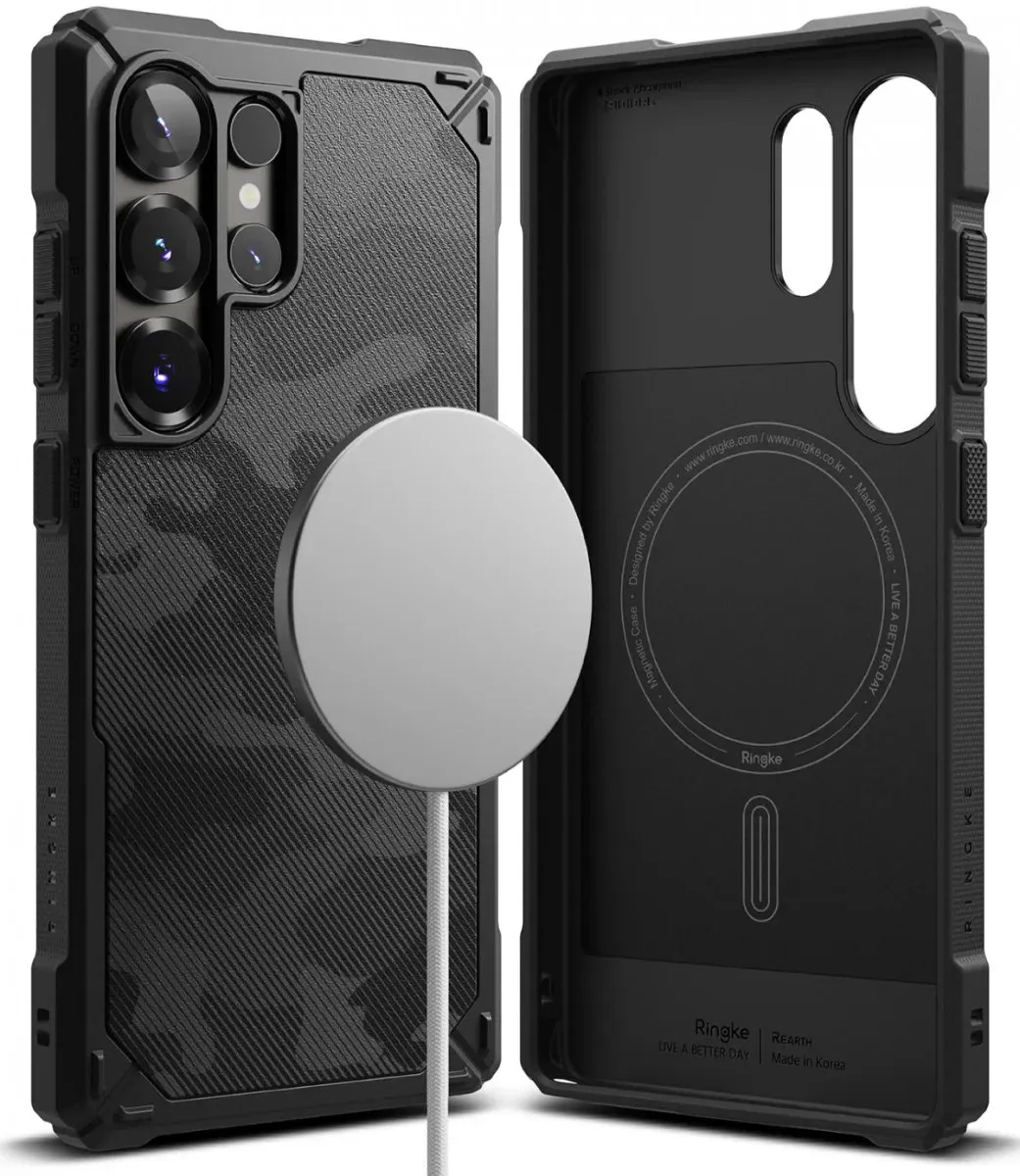 Ringke Rugged Gear Magnetic Hoesje Samsung Galaxy S25 Ultra - Camo Zwart