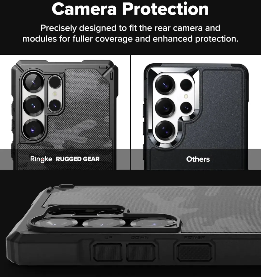 Ringke Rugged Gear Magnetic Hoesje Samsung Galaxy S25 Ultra - Camo Zwart