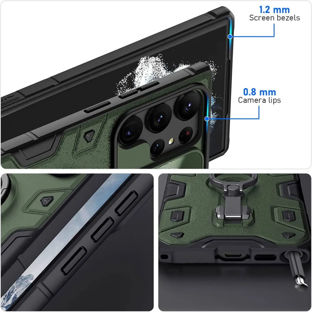 Nillkin Armor CamShield Hoesje Groen - Samsung Galaxy S23 Ultra