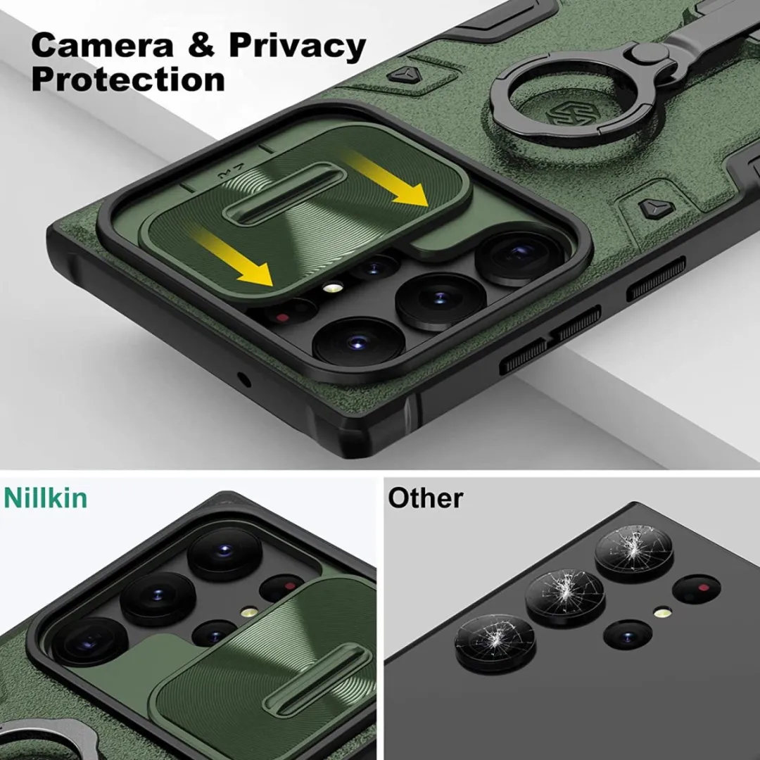 Nillkin Armor CamShield Hoesje Groen - Samsung Galaxy S23 Ultra