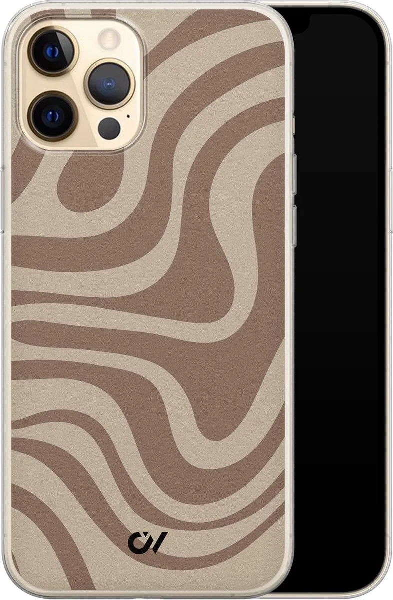 Casevibes iPhone 12 Hoesje A/13/UV/022 - Bruin
