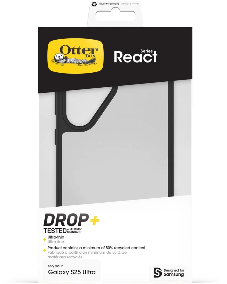 OtterBox React Backcover 77-97504 - Samsung Galaxy S25 Ultra - Zwart