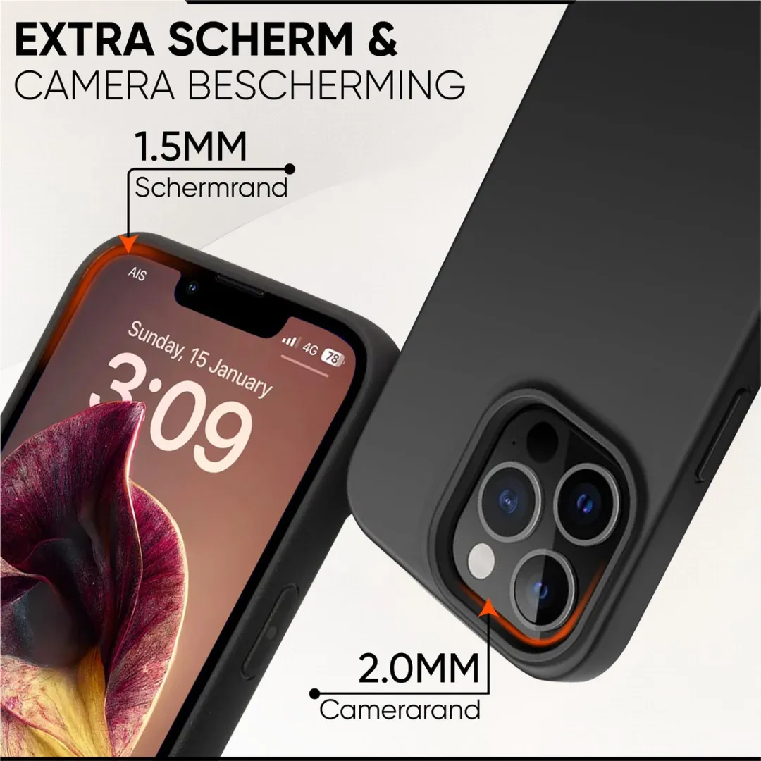 NUVEX iPhone 12 Pro Max Hoesje Zwart - Met Screenprotector