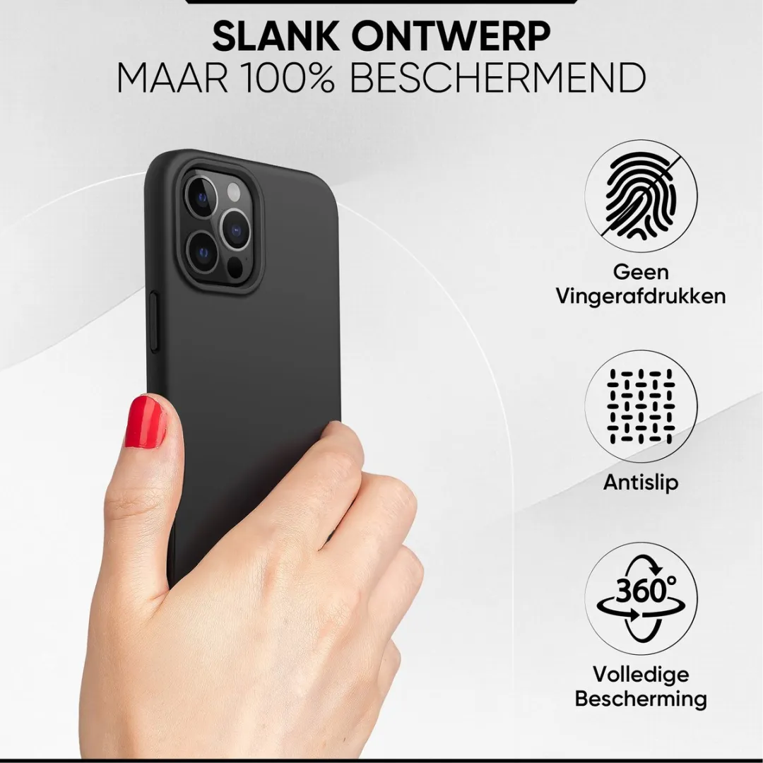NUVEX iPhone 12 Pro Max Hoesje Zwart - Met Screenprotector