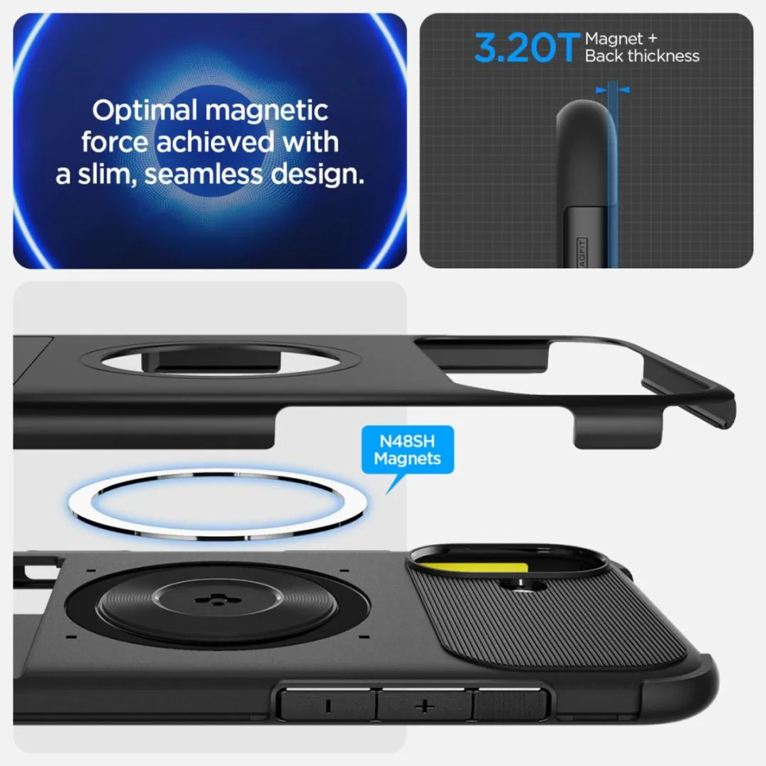 Spigen Slim Armor MagSafe iPhone 16 Hoesje 12140 - Zwart - afbeelding 4 van 6