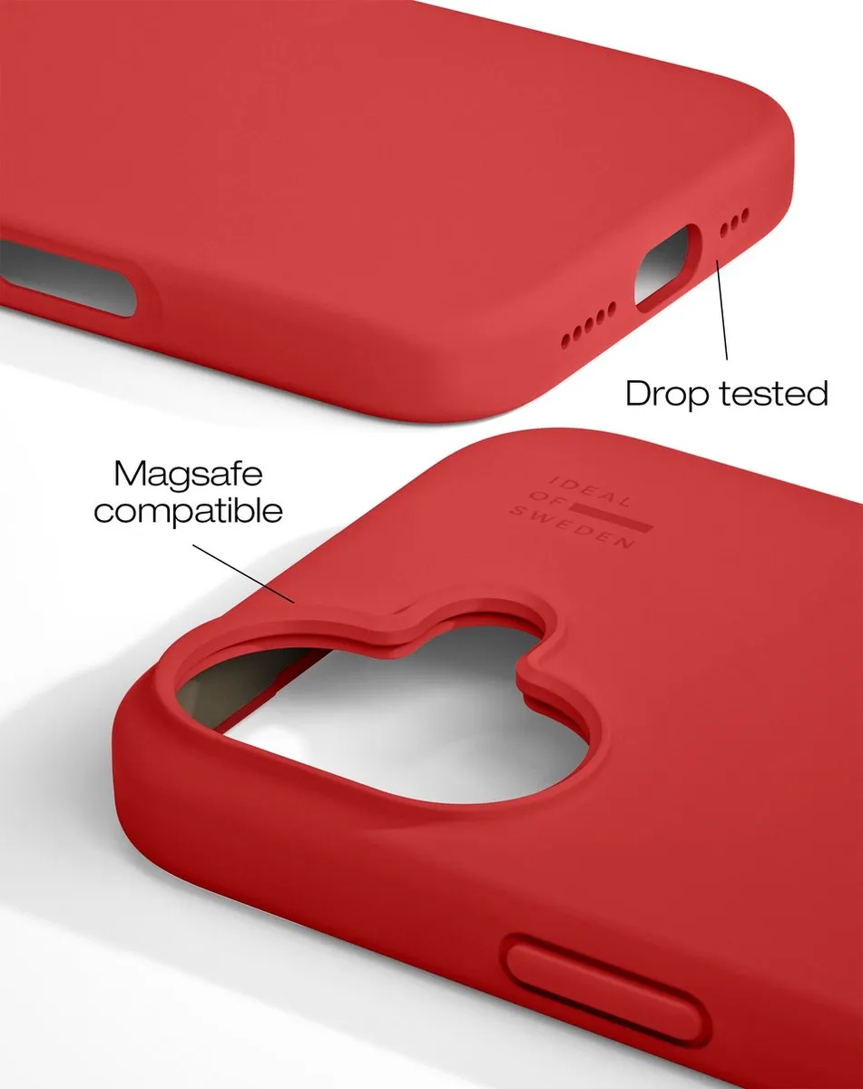 iDeal of Sweden iPhone 16 Silicone Case MagSafe - IDSICMS-I2461-83 - Rood - afbeelding 5 van 6