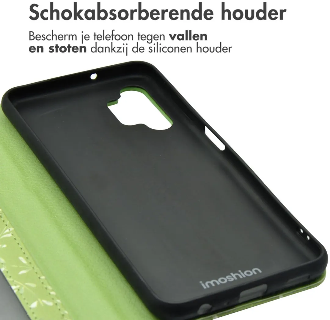imosHion Hoesje Samsung Galaxy A13 4G - Green Flowers - 3 Pasjes - afbeelding 6 van 6