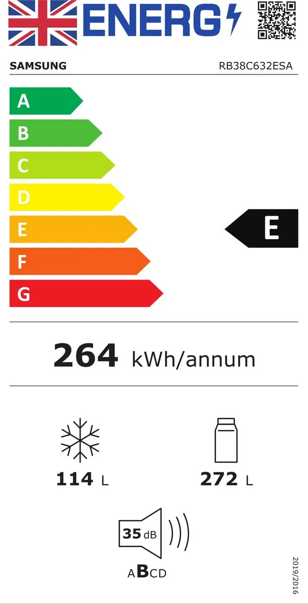 Samsung RB38C632ESA/EU Koel-Vriescombinatie 386L - Grafiet