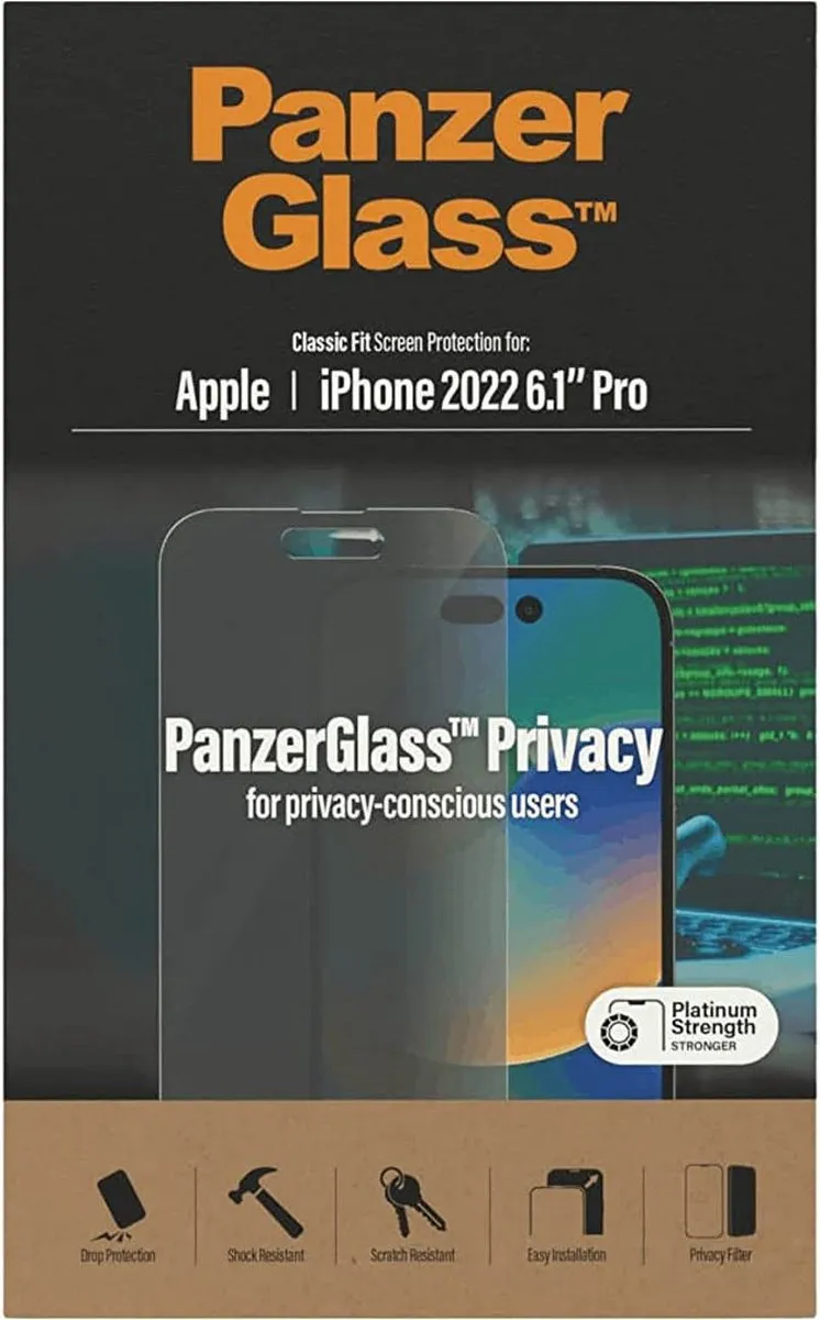 PanzerGlass Classic Fit iPhone 14 Pro Screenprotector - Privacy - 1 Stuk