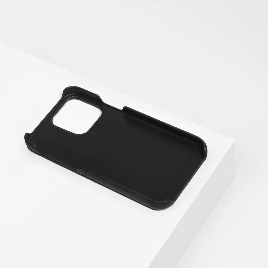 BMAX Leren Hardcase iPhone 13 Pro Max - 2 Pasjes - Zwart