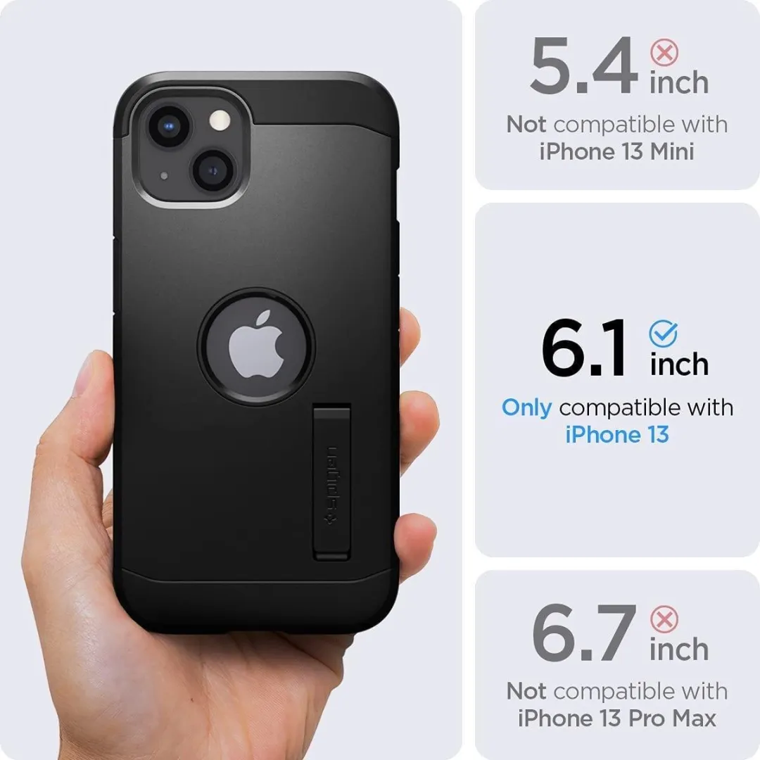 Spigen Tough Armor ACS03539 iPhone 13 Hoesje - Zwart