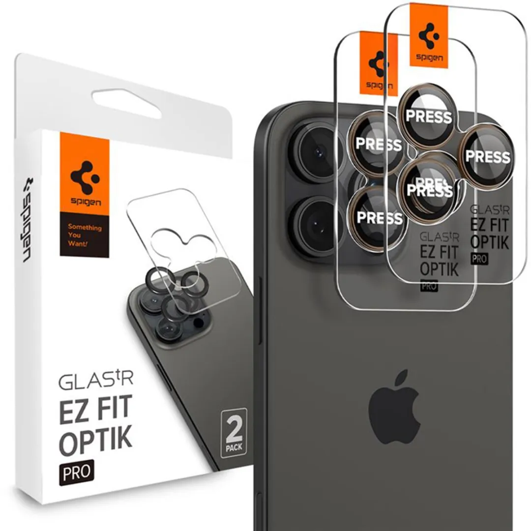 Spigen Optik Pro EZ Fit Lens Protector AGL08862 - 2 Stuks - Desert Titanium
