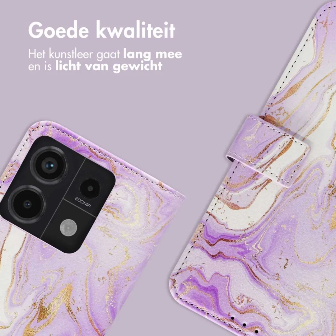 Imoshion Hoesje Purple Marble - Xiaomi Redmi Note 13 Pro 5G/Poco X6 - 3 Pasjes