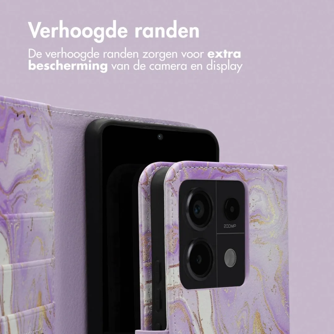 Imoshion Hoesje Purple Marble - Xiaomi Redmi Note 13 Pro 5G/Poco X6 - 3 Pasjes - afbeelding 6 van 6