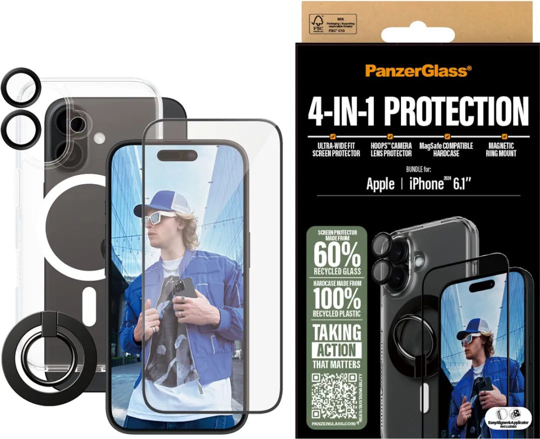 PanzerGlass iPhone 16 4-in-1 Schermbeschermer - 1 Stuk