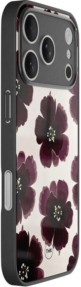 Casevibes iPhone 17 Pro Max Hoesje - Burgundy Flowers - Multi