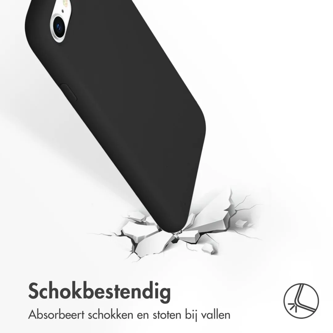 Accezz Hoesje iPhone SE/8/7 - Liquid Silicone Zwart
