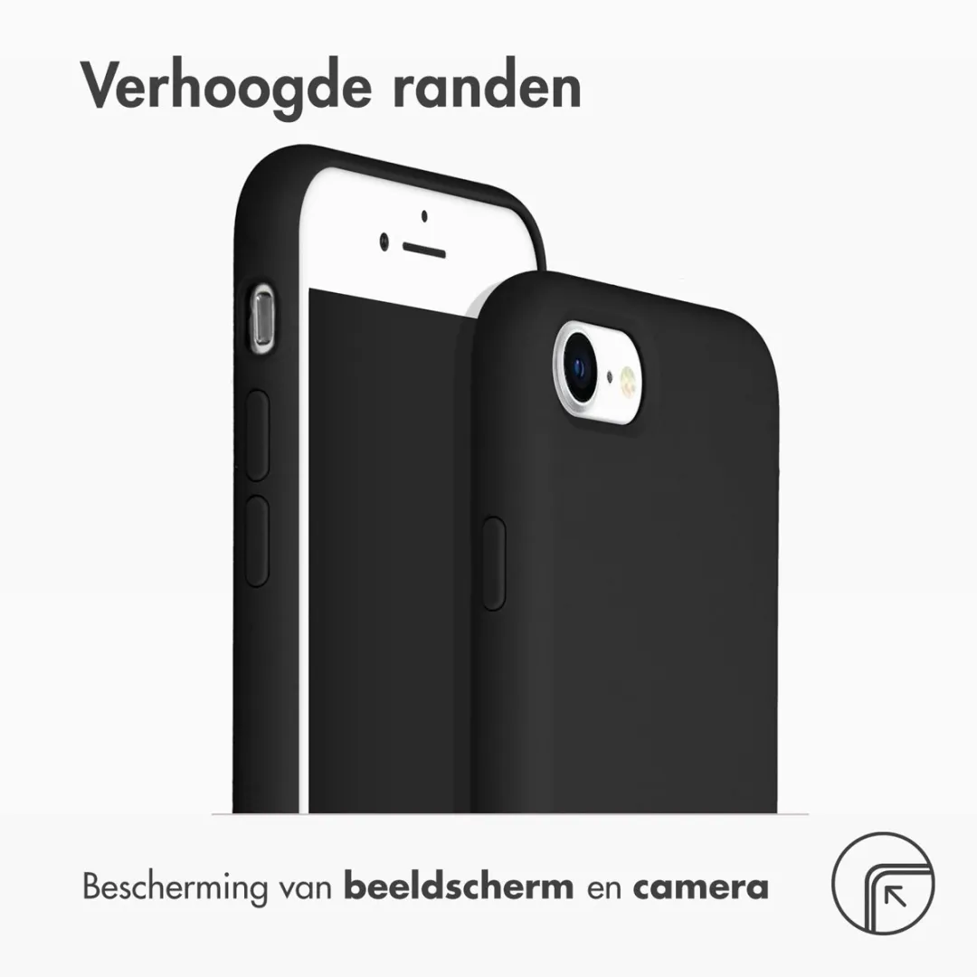 Accezz Hoesje iPhone SE/8/7 - Liquid Silicone Zwart